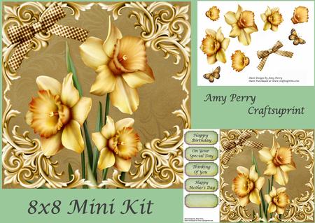 Beautiful Daffodil Head's 8x8 Mini Kit