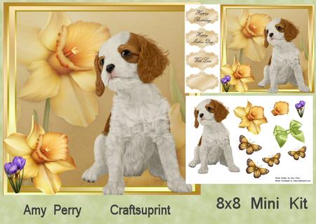 Gorgeous Cavalier with Daffodils 8x8 Mini Kit