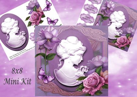 Lilac Cameo with Matching Roses 8x8 Mini Kit