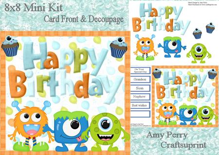 Happy Birthday from the Monsters 8x8 Mini Kit
