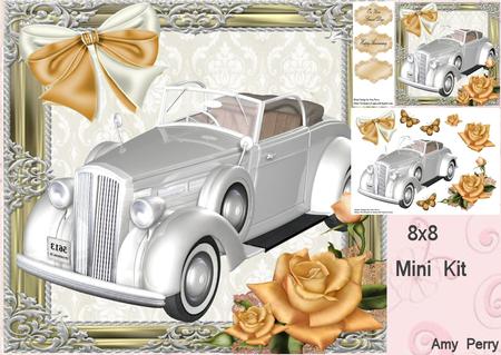 Beautiful Wedding Car with Gold Rose's 8x8 Mini Kit