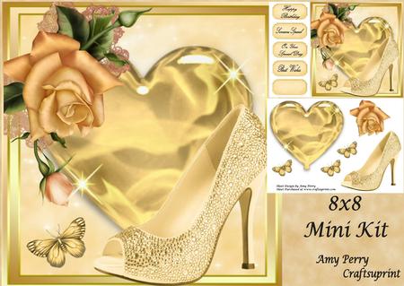 Beautiful Gold Shoe 8x8 Mini Kit