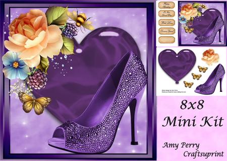 Lovely Little Purple Shoe 8x8 Mini Kit