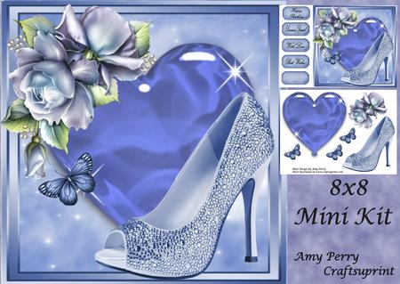 Lovely Pale Blue Shoe 8x8 Mini Kit