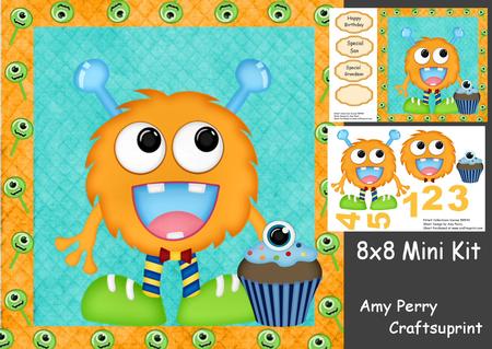 Orange Furry Monster 8x8 Mini Kit