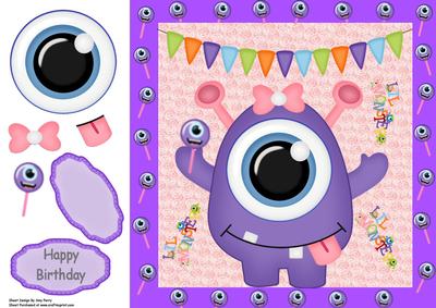 Purple One-eyed Monster 8x8