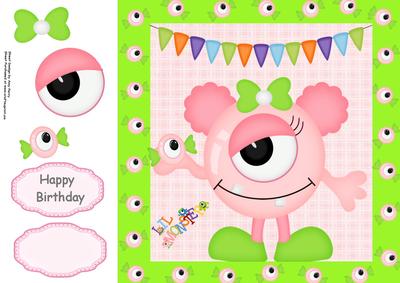 Pink One-eyed Monster 8x8
