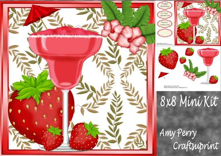 Scrummy Strawberry Cocktail 8x8 Mini Kit
