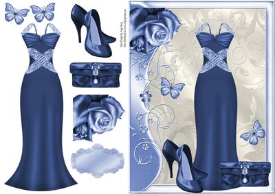 Beautiful Navy Blue Dress,shoes and Purse