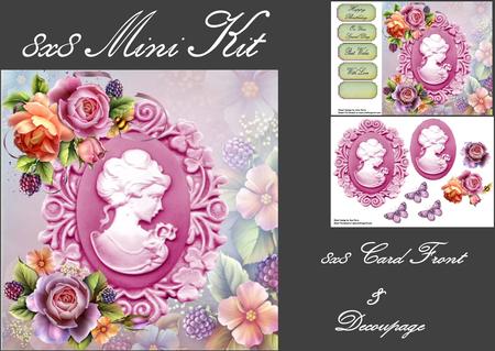 Beautiful Pink Cameo with Rose's 8x8 Mini Kit