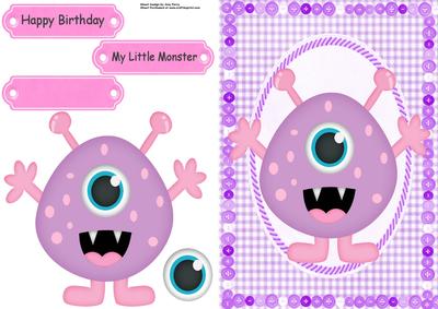 Cute Lilac & Pink Monster