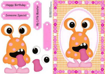 Lovely Orange & Pink Monster