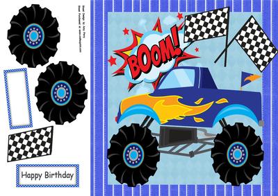 Dark Blue Monster Truck 8x8
