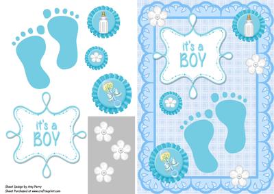 Baby Boy Blue Footprints