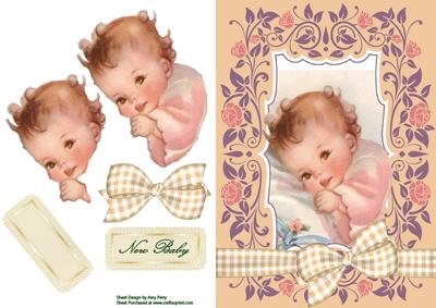 Baby in Beautiful Floral Frame