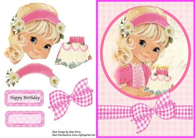 Pretty Blonde Girl with Cake