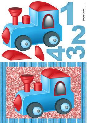 Blue & Red Child's Train