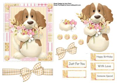 Gorgeous Spaniel with Flowers