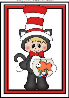 Little Boy Dressed as the Cat in the Hat A4