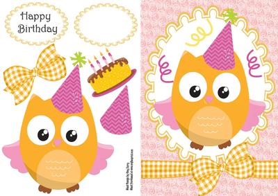 Cute Orange Birthday Owl
