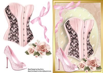 Beautiful Pale Pink Corset with Shoe