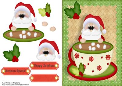 Santa in a Red & Green Cup