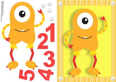 Funny Orange Monster 1-5