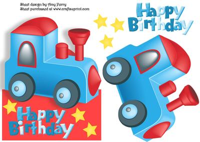 Blue & Red Tractor Over the Edge Card