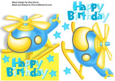 Yellow & Blue Toy Helicopter Over the Edge