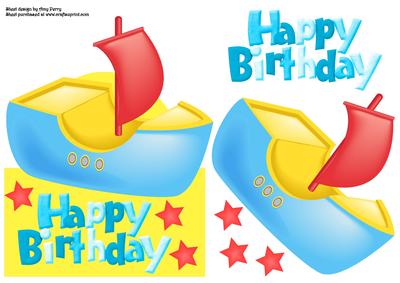 Blue & Yellow Toy Boat Over the Edge
