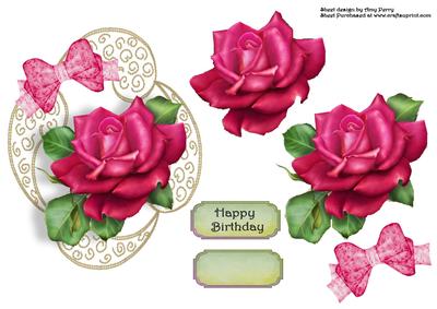 Beautiful Hot Pink Rose Topper
