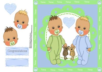 Twin Baby Boy 8x8