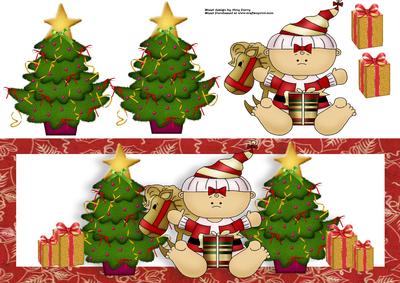 Baby Dressed as Santa with Rocking Horse Dl