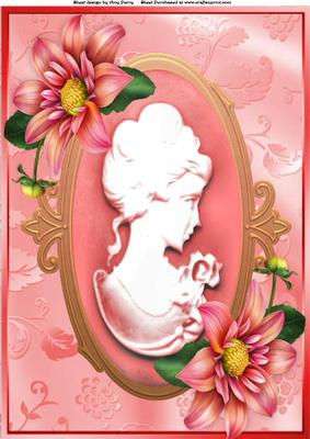 Beautiful Pale Red Cameo with Matching Dahlia Flowers A4