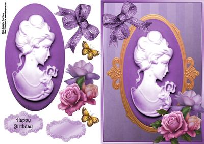 Beautiful Lilac Cameo with Lilac Rose's