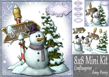 Snowman Waiting for Santa Mini Kit