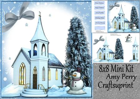 Beautiful Christmas Church 8x8 Mini Kit