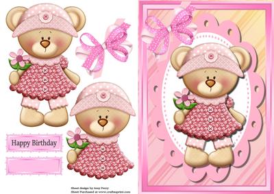 Cute Teddy Bear with a Flower