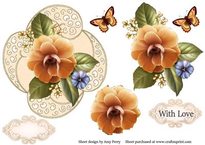 Beautiful Peach Flower Topper