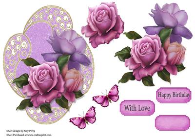 Beautiful Lilac & Pink Rose Topper