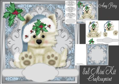 Cute Festive Dog 8x8 Mini Kit