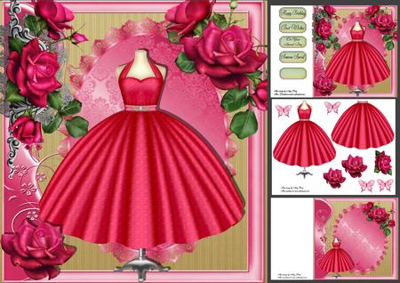 Beautiful Hot Pink Ball Gown 8x8 Mini Kit