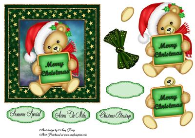Gorgeous "merry Christmas" Bear Topper
