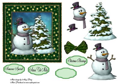 Snowman with Christmas Tree Topper