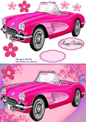 Beautiful 50's Hot Pink Car