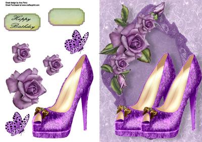 Beautiful Purple Shoes with Roses