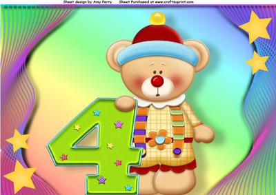 Happy 4th Birthday Bear A4