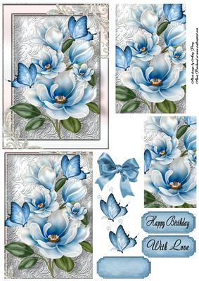 Beautiful Blue Flowers Pyramid