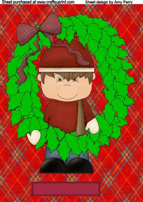 Christmas Boy in Wreath