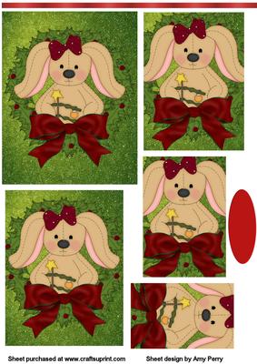 Christmas Bunny in Wreath Pyramid
